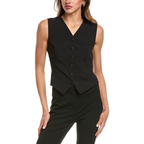 Dolce & Gabbana Womens  Wool & Silk-Blend Vest, Black - Picture 1 of 3